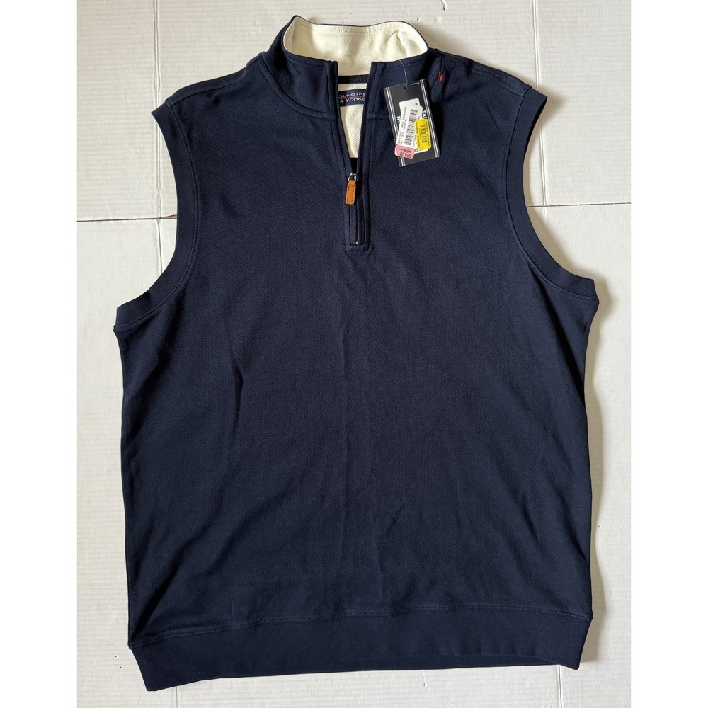 ROUNDTREE & YORKE - Men's Blue 1/4 Zip Vest - NWT - NEW‎ - Size X-Large Tall